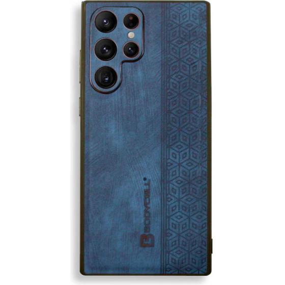 Bodycell Pattern Leather Backcover Samsung S22 Ultra Blue - (BY-00041)