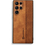 Bodycell Pattern Leather Backcover Samsung S22 Ultra Brown - (BY-00042)