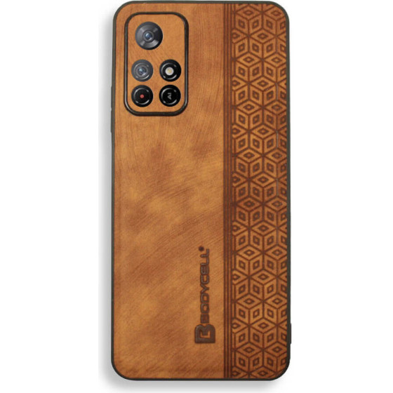 Bodycell Pattern Leather Backcover Xiaomi Note 11T/Note 11s 5G/Poco M4 Pro 5G Brown - (BY-00054)