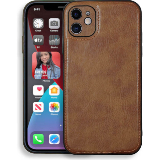 Bodycell Prestige Leather Backcover iPhone 12 Brown - (BJ-00015)