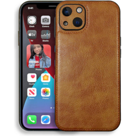 Bodycell Prestige Leather Backcover iPhone 13 Brown - (BJ-00027)