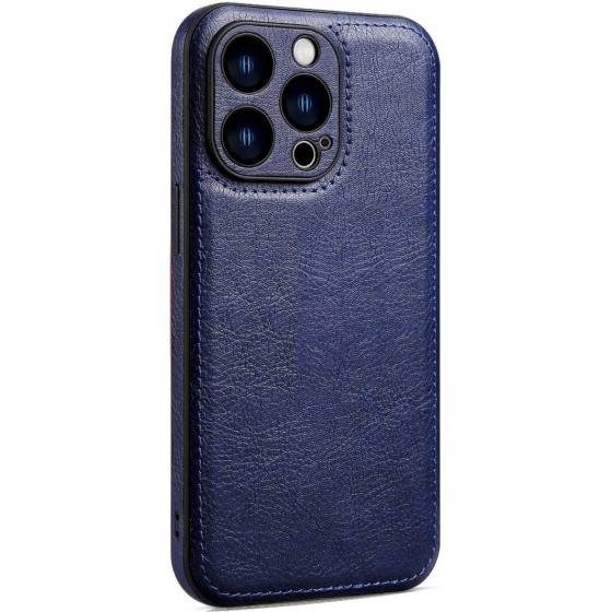 Bodycell Prestige Leather Backcover iPhone 13 Pro Max Blue - (BJ-00034)