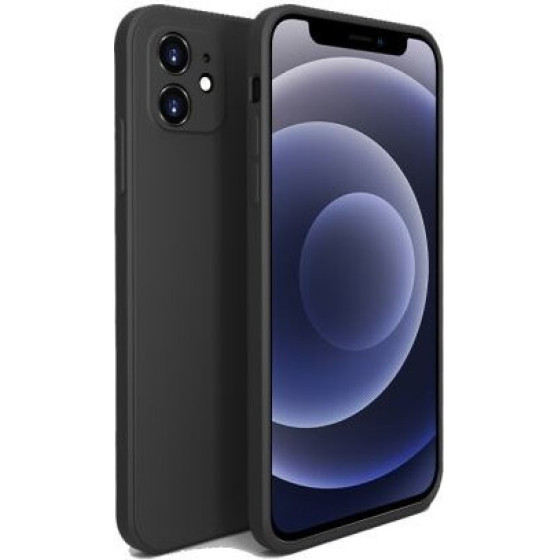 Bodycell Square Liquid Silicon Case iPhone 12 Black - (04-00740)