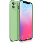 Bodycell Square Liquid Silicon Case iPhone 12 Light Green - (04-00736)