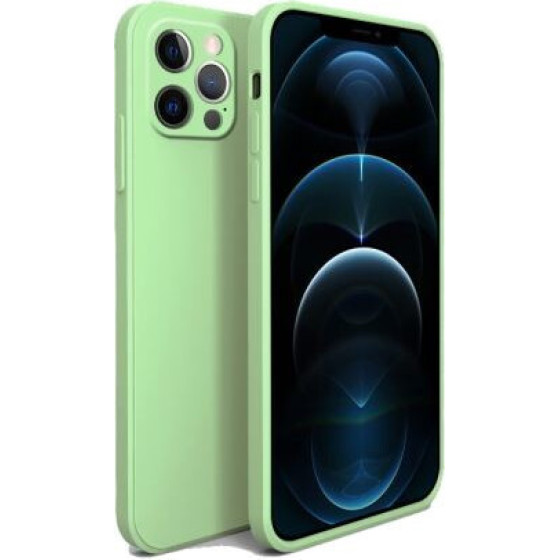 Bodycell Square Liquid Silicon Case iPhone 12 Pro Max Light Green - (04-00750)