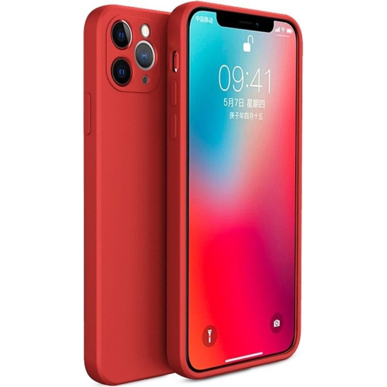 Bodycell Square Liquid Silicon Case iPhone 12 Pro Red - (04-00744)