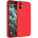 Bodycell Square Liquid Silicon Case iPhone 12 Red - (04-00737)