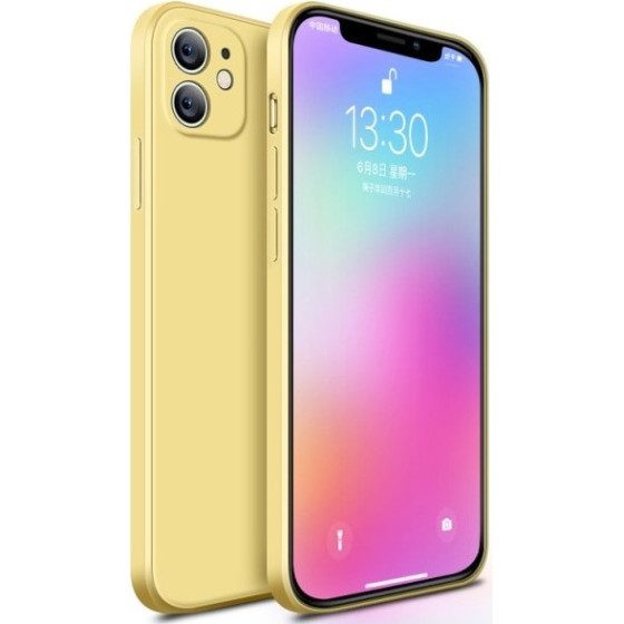 Bodycell Square Liquid Silicon Case iPhone 12 Yellow - (04-00739)