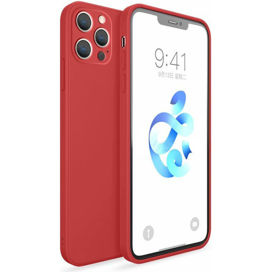 Bodycell Square Liquid Silicon Case iPhone 13 Pro Max Red - (04-00331)
