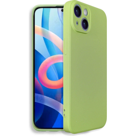 Bodycell Square Liquid Silicon Case iPhone 14 Plus Light Green - (BS-00017)