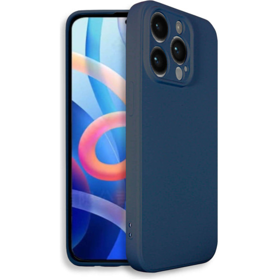 Bodycell Square Liquid Silicon Case iPhone 14 Pro Max Blue - (BS-00025)