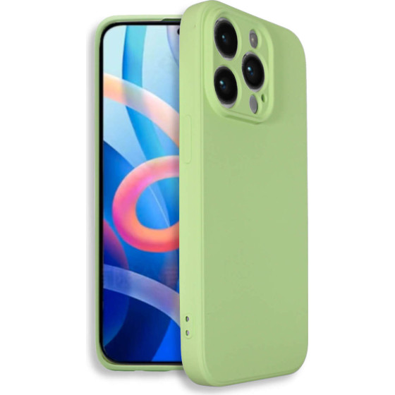 Bodycell Square Liquid Silicon Case iPhone 14 Pro Max Light Green - (BS-00028)