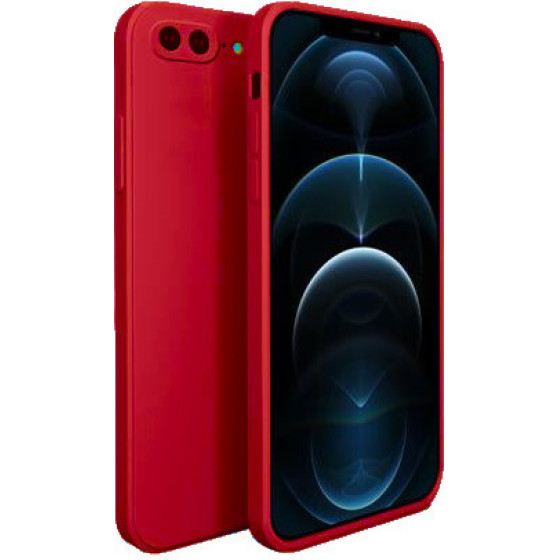 Bodycell Square Liquid Silicon Case iPhone 7/8 Plus Red - (04-00890)