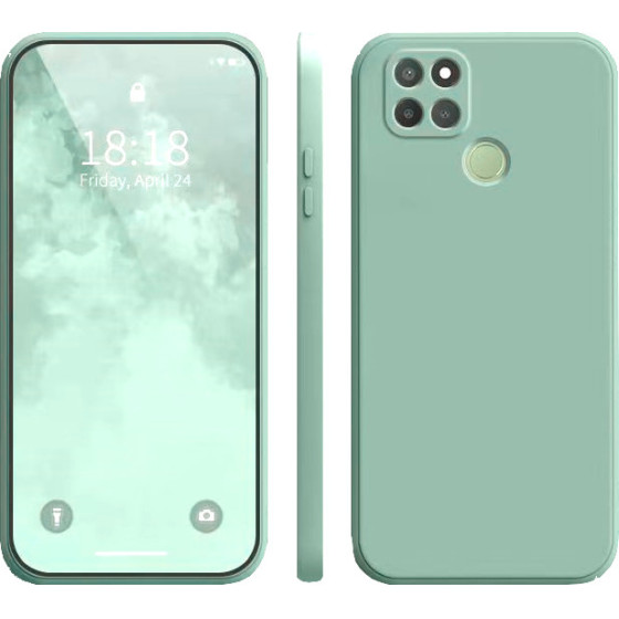 Bodycell Square Liquid Silicon Case Realme 7i/C12/C25/C25S Light Green - (04-00450)