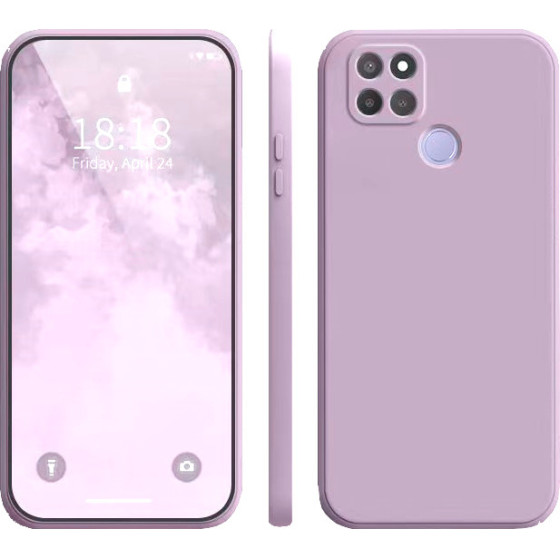 Bodycell Square Liquid Silicon Case Realme 7i/C12/C25/C25S Light Violet - (04-00456)
