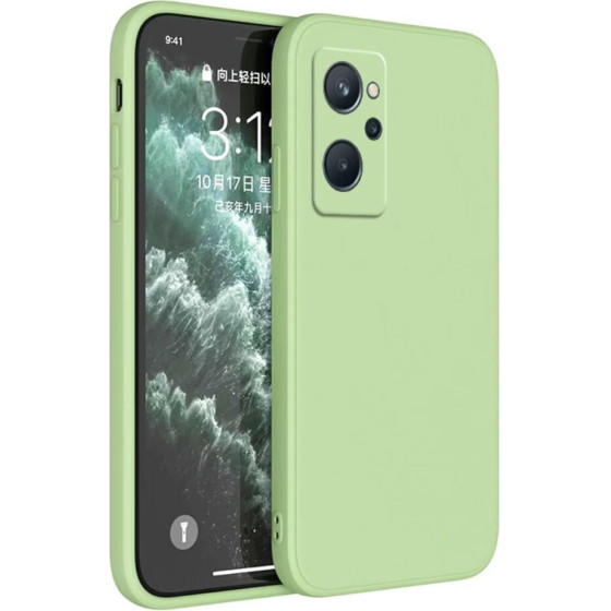 Bodycell Square Liquid Silicon Case Realme 9i 4G Light Green - (04-00295)
