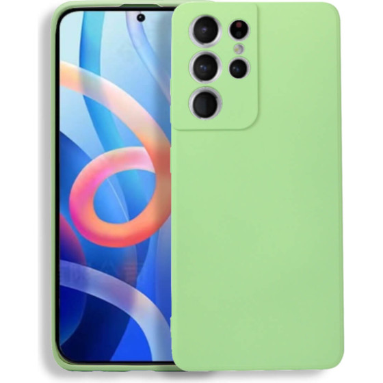 Bodycell Square Liquid Silicon Case Samsung S21 Ultra Light Green - (04-00807)