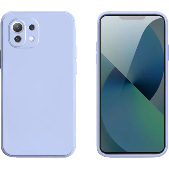 Bodycell Square Liquid Silicon Case Xiaomi Mi 11 Lite 4G/5G Light Blue - (04-00938)