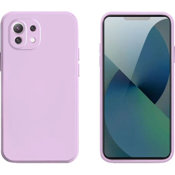 Bodycell Square Liquid Silicon Case Xiaomi Mi 11 Lite 4G/5G Light Violet - (04-00940)
