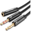 Vention 2*3.5mm Male To 4POle 3.5mm Female Audio Cable 0.3M Black Abs Type - (BBTBY)