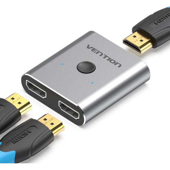 Vention 2-Port Hdmi Bi-Direction Switcher Silver - (AFUH0)