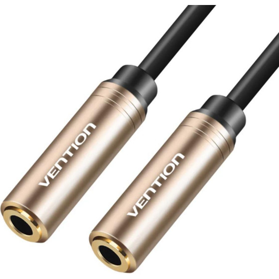 Vention 3.5mm Female To Female Audio Extension Cable 0.3M Red Metal Type - (BFABY)