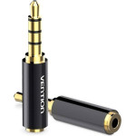 Vention 3.5mm Male To 2.5mm Female Audio Adapter Black Metal Type - (BFBB0)