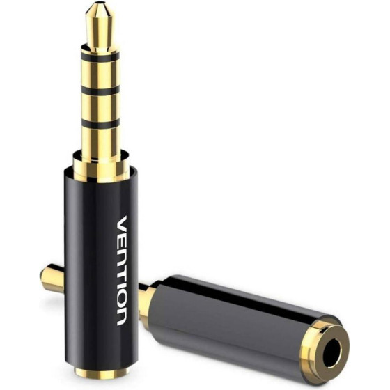 Vention 3.5mm Male To 2.5mm Female Audio Adapter Black Metal Type - (BFBB0)