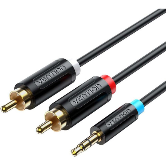 Vention 3.5mm Male To 2RCa Male Cable 1.5M Black - (BCLBG)