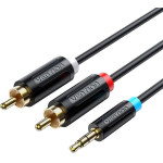 Vention 3.5mm Male To 2RCa Male Cable 1M Black - (BCLBF)