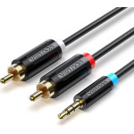Vention 3.5mm Male To 2RCa Male Cable 8M Black - (BCLBK)