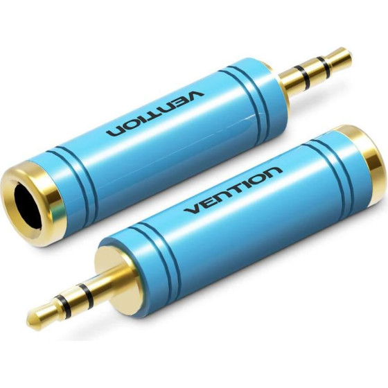 Vention 3.5mm Male To 6.5mm Female Audio Adapter Blue Metal Type - (VAB-S04-L)
