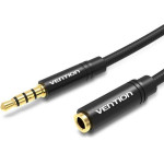 Vention Cotton Braided 3.5mm Audio Extension Cable 2M Black Metal Type - (BHBBH)