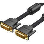 Vention Cotton Braided DVI-D (24+1) Male To Male Cable 3M Black - (EAEBI)