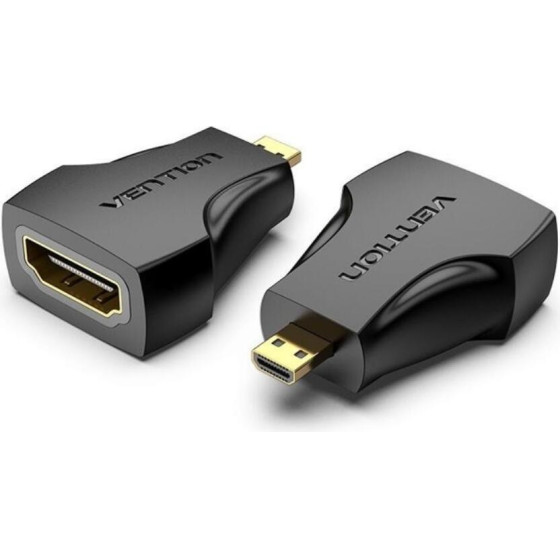 Vention Micro Hdmi Male To Hdmi Female Adapter Black - (AITB0)