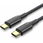 Vention Nylon Braided Type-C To Type-C 3A Cable 3M Black Led Type - (TAUBI)