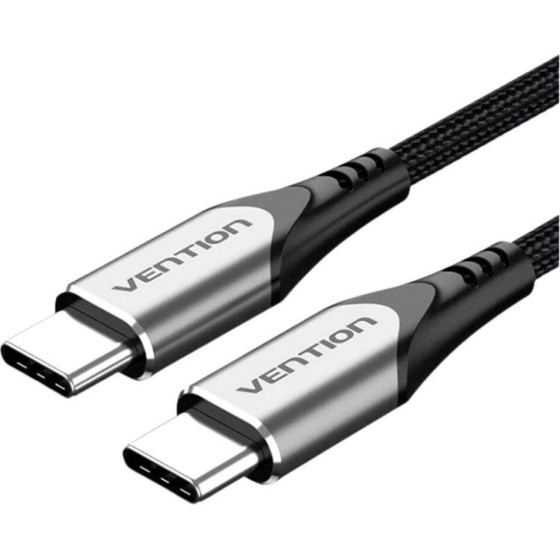 Vention Nylon Braided Type-C To Type-C 3A/Pd 60W Cable 1.5M Gray Aluminum Alloy Type - (TADHG)