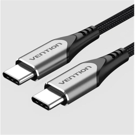 Vention Nylon Braided Type-C To Type-C 3A/Pd 60W Cable 1M Gray Aluminum Alloy Type - (TADHF)