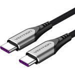 Vention Nylon Braided Type-C To Type-C 5A/Pd 100W Cable 1M Gray Aluminum Alloy Type - (TAEHF)