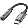 Vention Type-C Male To 3.5mm Earphone Jack With Dac Adapter 0.1M Gray Aluminum Alloy Type - (BGMHA)