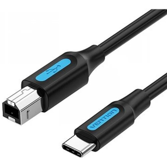 Vention Usb 2.0 Type-C Male To B Male 2A Print Cable 1.5M Black - (CQUBG)
