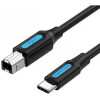 Vention Usb 2.0 Type-C Male To B Male 2A Print Cable 1M Black - (CQUBF)