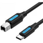 Vention Usb 2.0 Type-C Male To B Male 2A Print Cable 1M Black - (CQUBF)