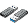 Vention Usb 3.0 Male To Type-C Female Adapter Gray Aluminum Alloy Type - (CDPH0)