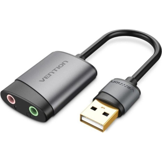 Vention Usb External Sound Card 0.15M Gray Metal Type - (CDKHB)