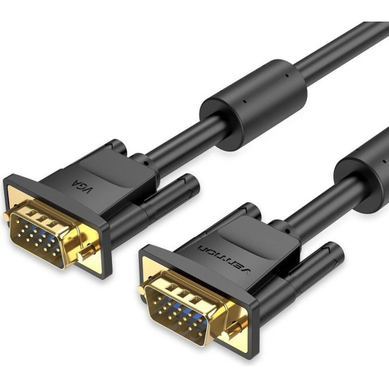 Vention Vga (3+6) Male To Male Cable With Ferrite Cores 5M Black - (DAEBJ)