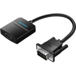 Vention Vga To Hdmi Converter With Female Micro Usb And Audio Port 0.15M Black - (ACNBB)