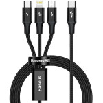 Baseus Rapid Series 3-in-1 Cable USB-C For M+L+T 20W 1.5m Black - (CAMLT-SC01)