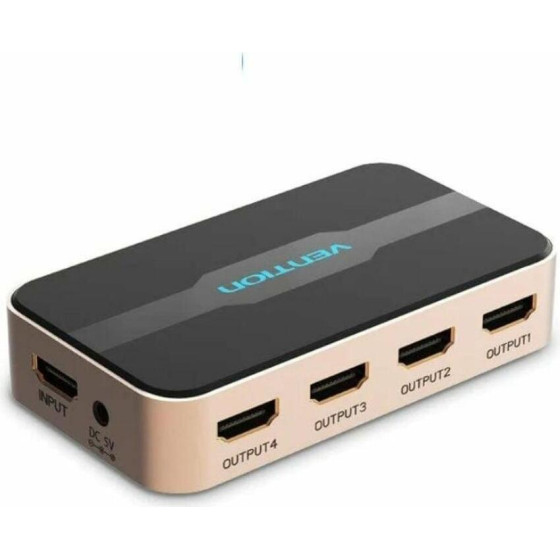 Vention 1 In 4 Out 4K Hdmi Splitter Gold Aluminum Alloy Type - (ACCG0-EU)