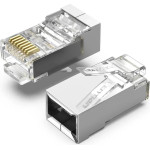 Vention Cat.6 Ftp RJ45 Modular Plug Transparent Metal Type 50-Pack - (IDCR0-50)